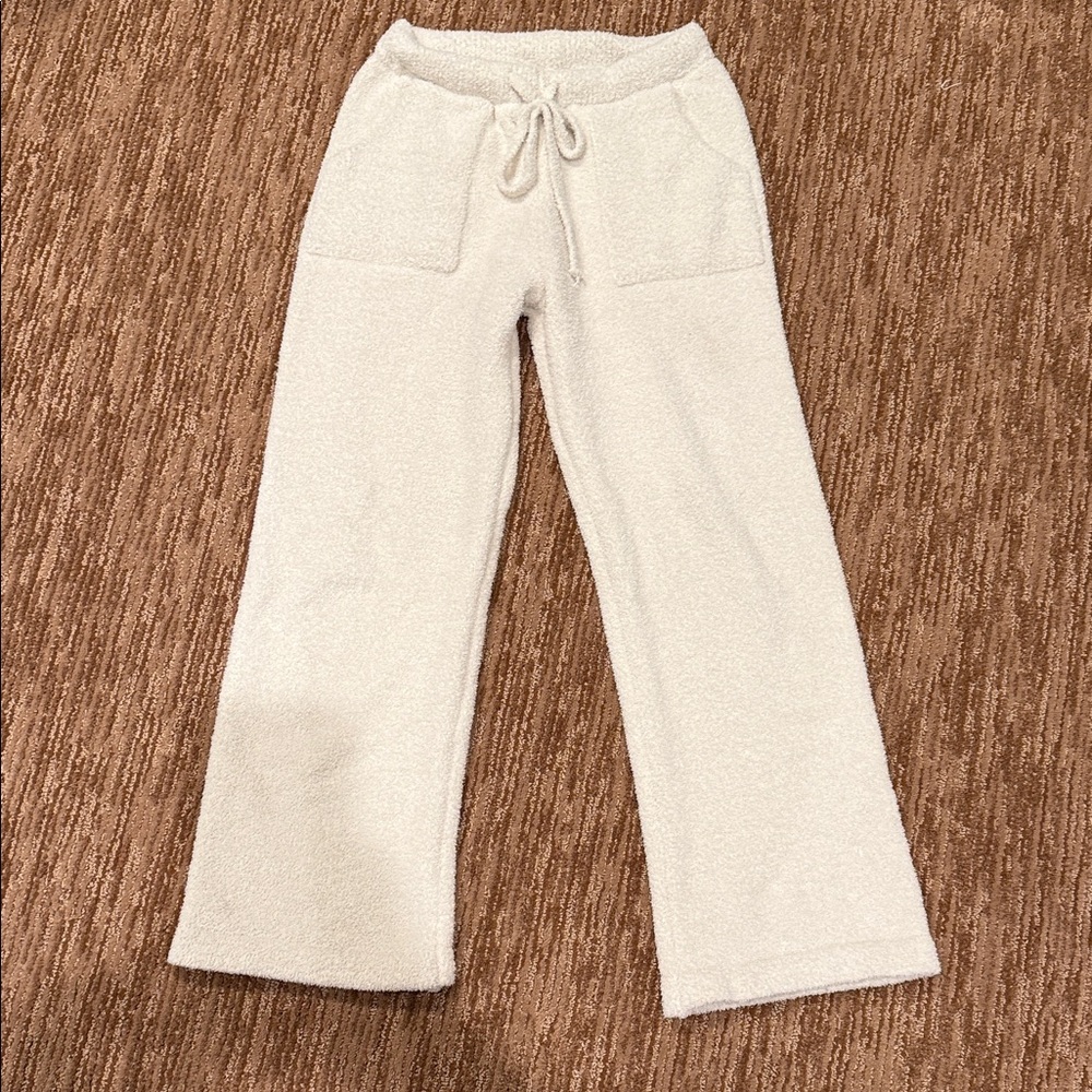 Cozy Women's Plush Lounge Pants - Cream